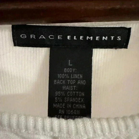 Grace elements white linen sleeveless summer dress size large - Picture 7 of 8